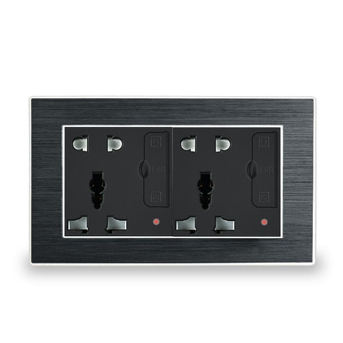 Satin Metal Panel Power Outlet