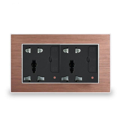 Satin Metal Panel Power Outlet